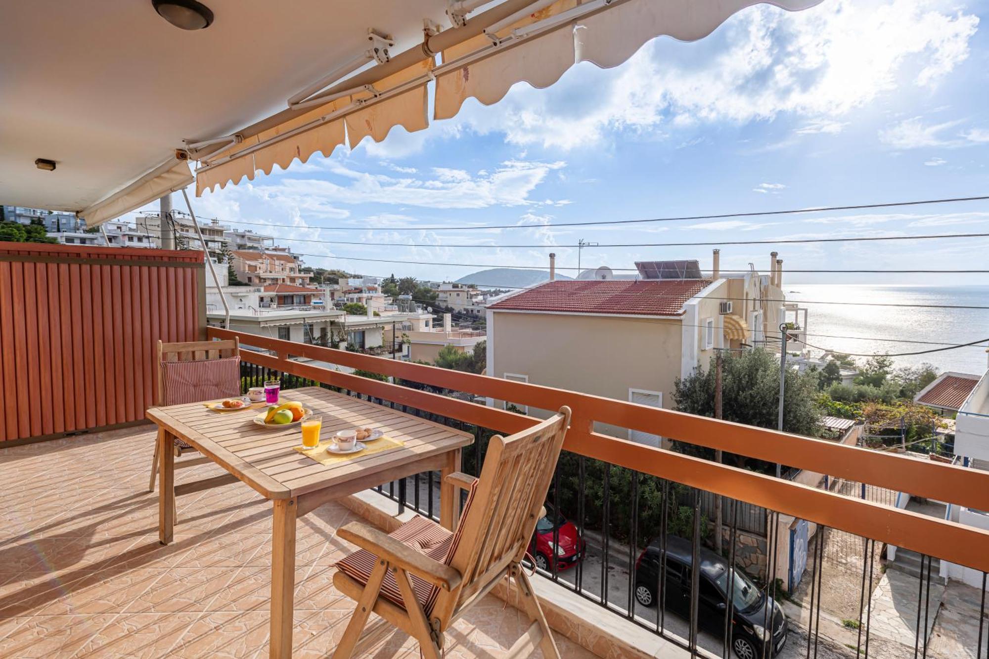 Sea View Apartment 100M From The Beach Saronida Екстериор снимка